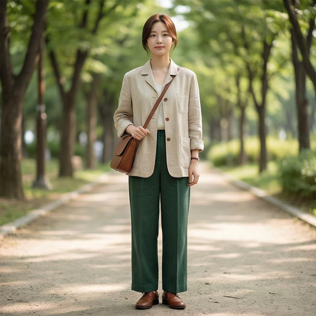 베이지색 가디건: 부드러운 미니멀 스타일