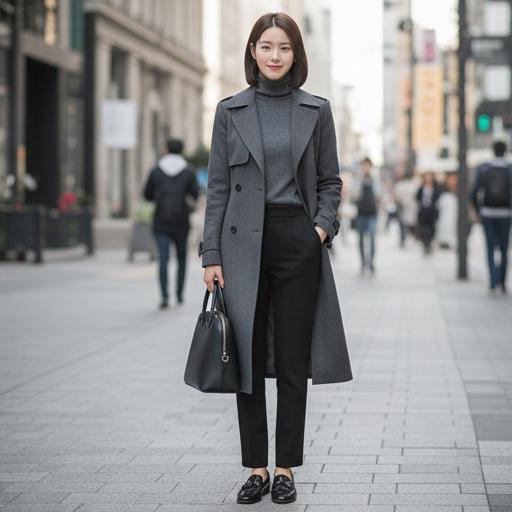 검정 슬랙스: 단정한 출근룩