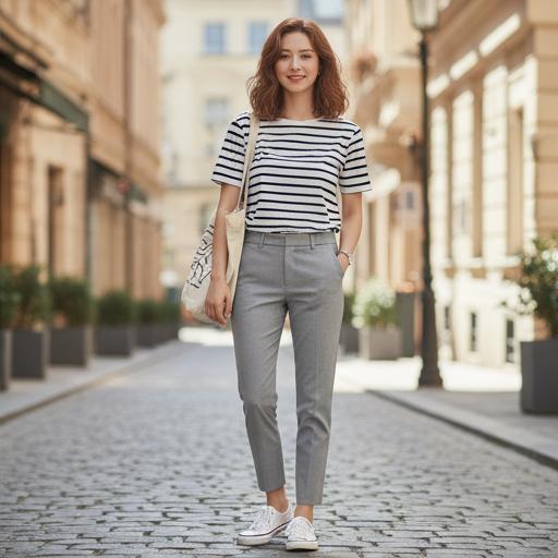 스트라이프 티셔츠: 편안하고 경쾌한 프렌치 시크룩