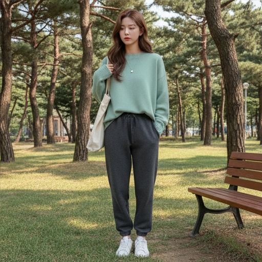 파스텔 톤 니트: 화사한 근교 나들이 룩