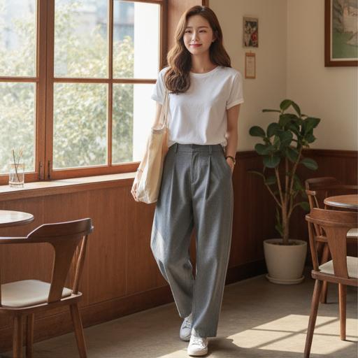 흰색 티셔츠: 편안하고 깔끔한 데일리룩