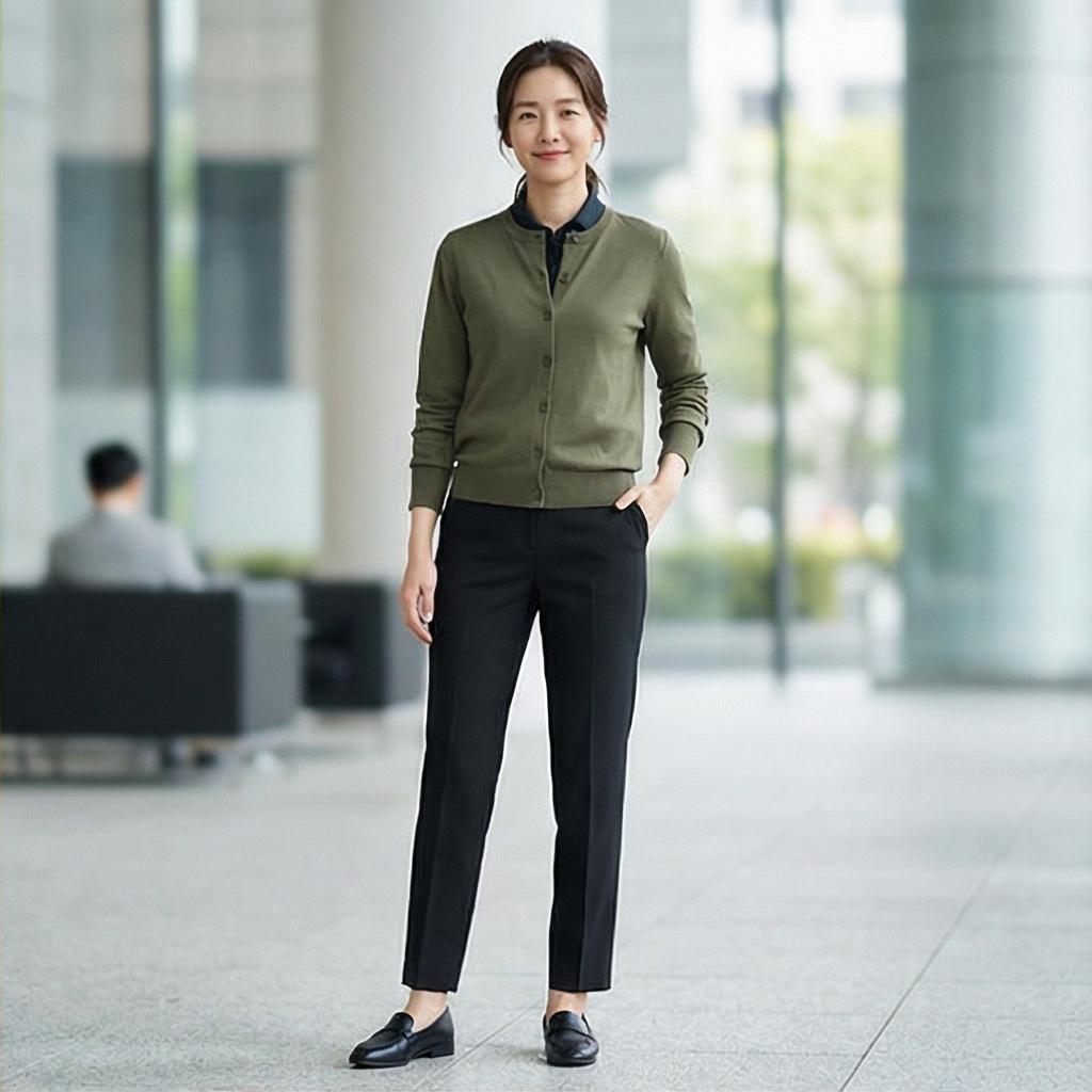 검정 슬랙스: 단정함이 돋보이는 오피스룩
