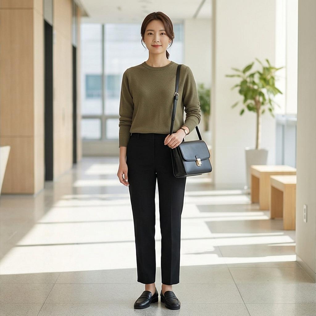 검정 슬랙스: 세련된 오피스 룩