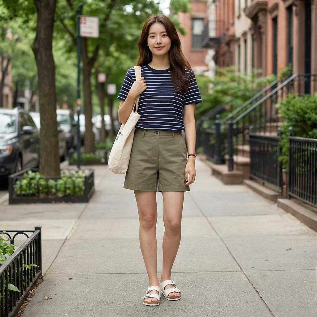 스트라이프 티셔츠: 생기 있는 주말 나들이 스타일
