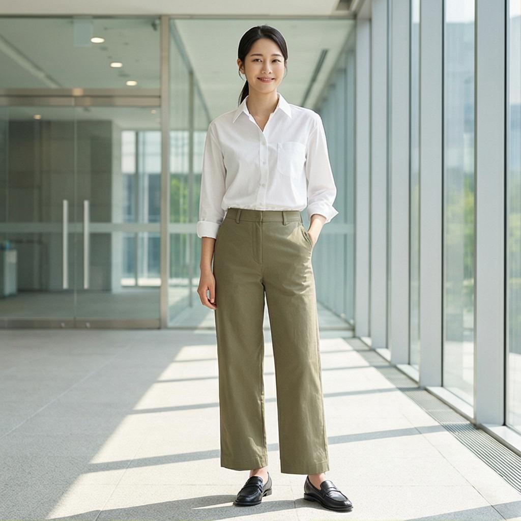 화이트 셔츠: 단정하고 깔끔한 오피스룩