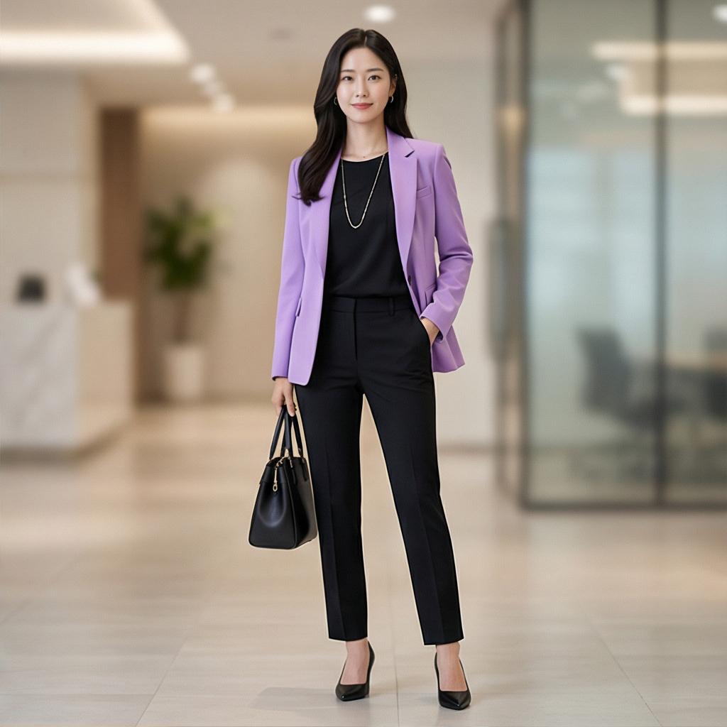 올 블랙 이너: 세련된 오피스 룩