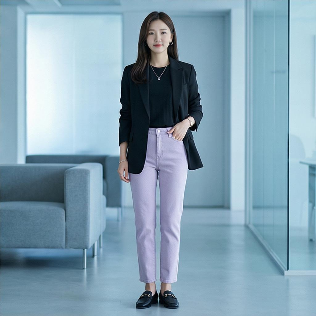 블랙 자켓과 티셔츠: 시크한 비즈니스 스타일