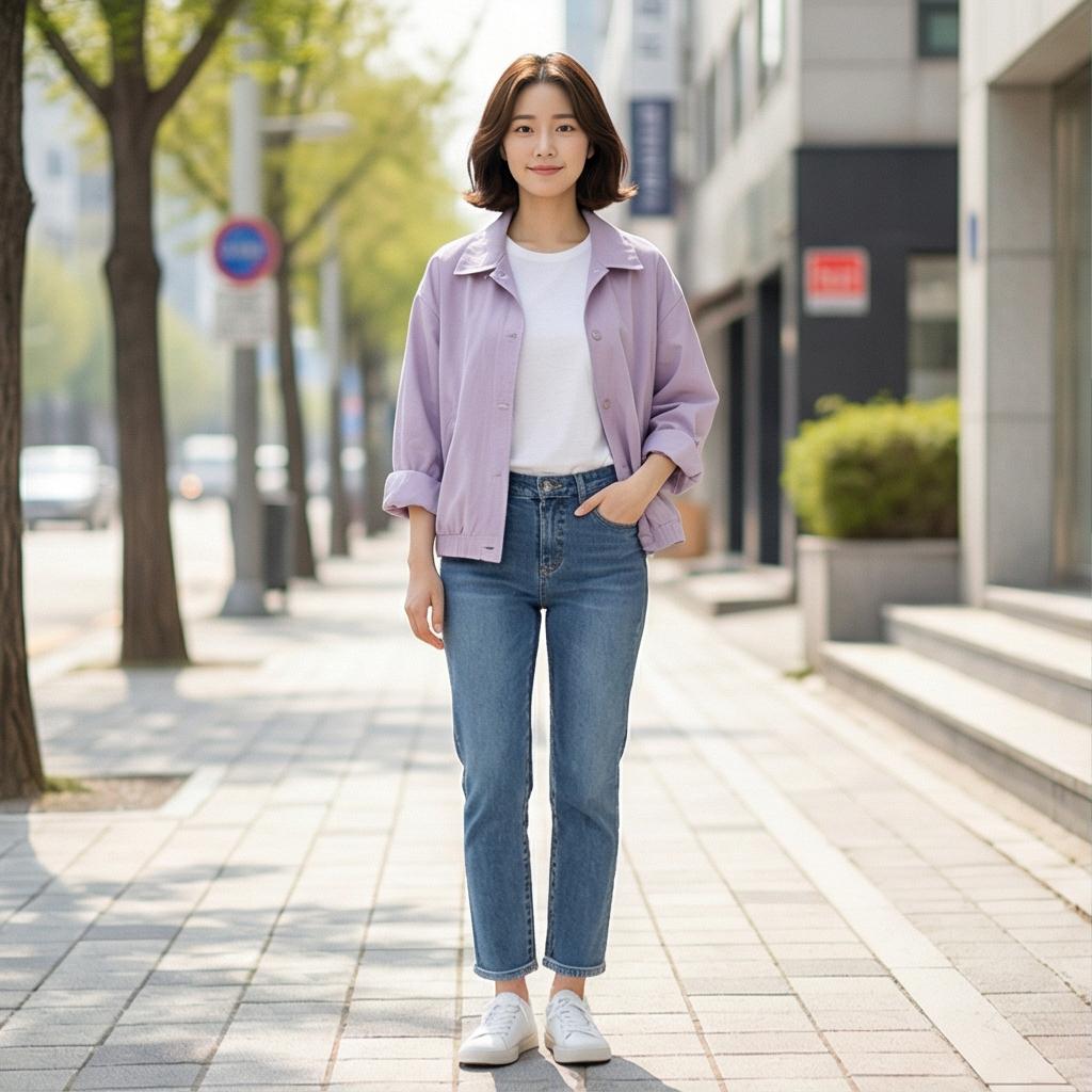 흰색 티셔츠와 청바지: 편안한 데일리 스타일
