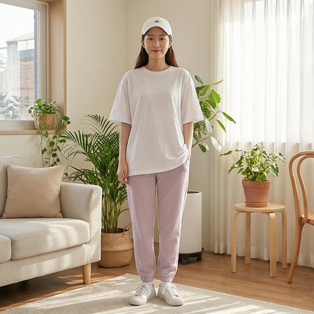 흰색 오버핏 티셔츠: 편안한 원마일 웨어 룩