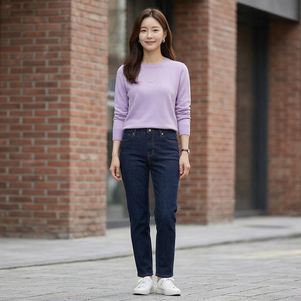 진청 데님 팬츠: 산뜻한 데일리 스타일