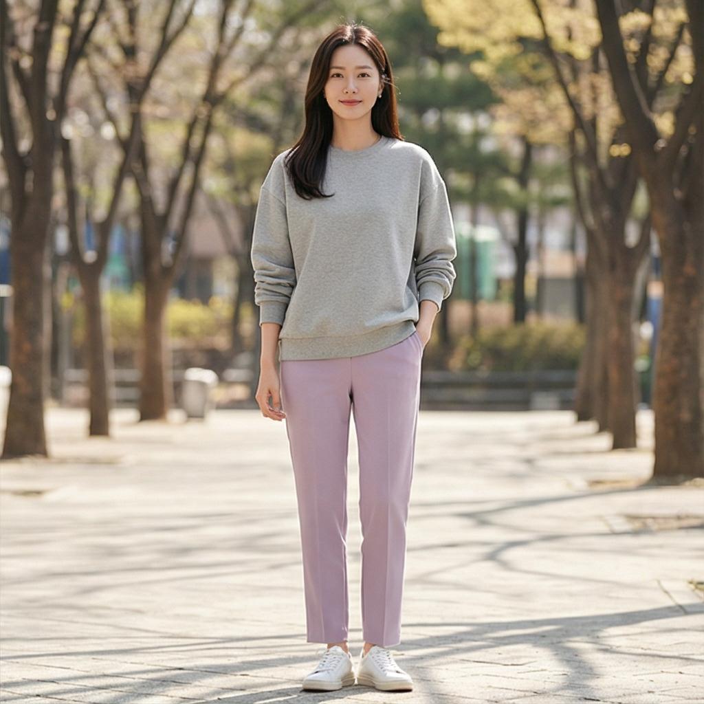 그레이 맨투맨: 편안한 스타일