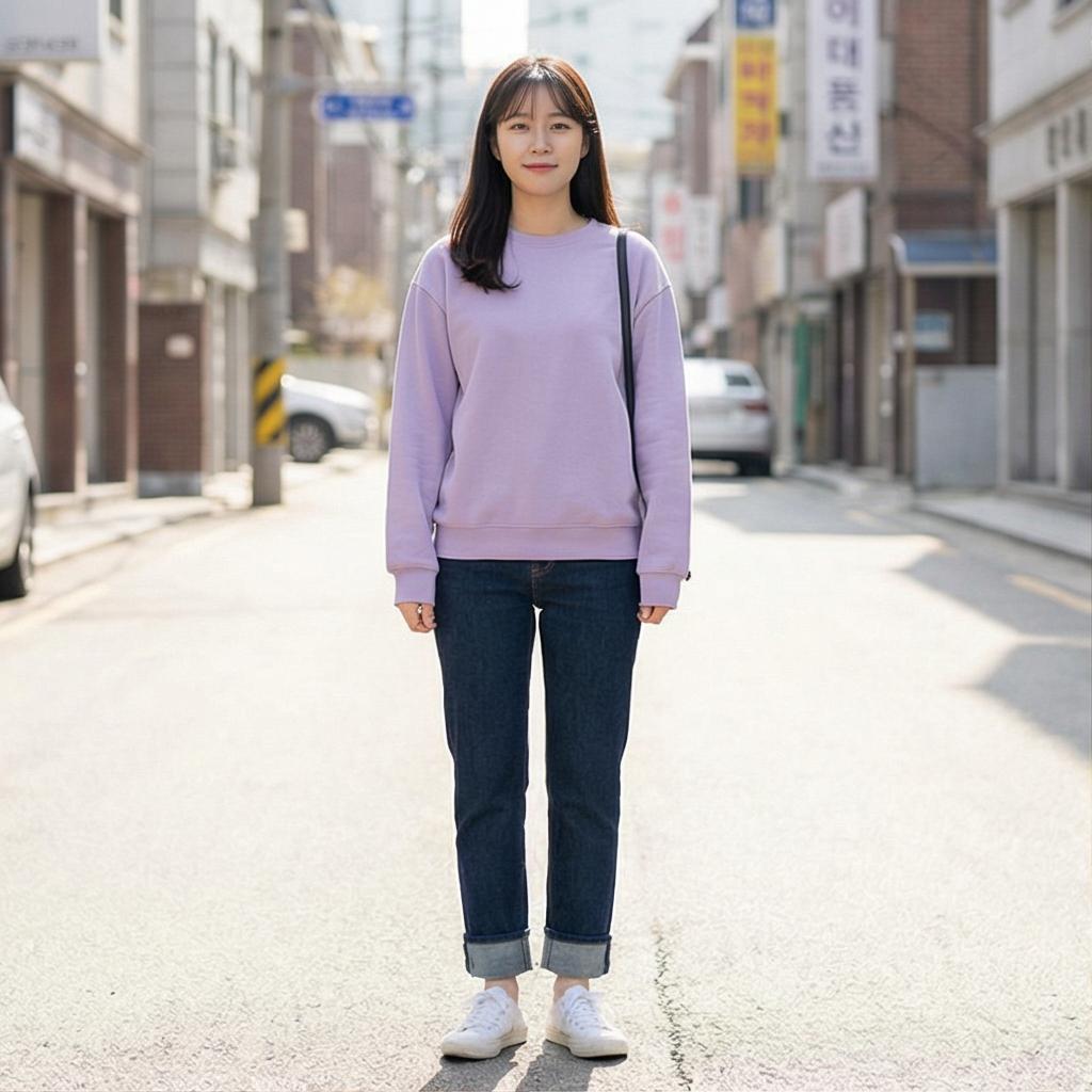 진청 데님 팬츠: 활동적인 데일리 룩