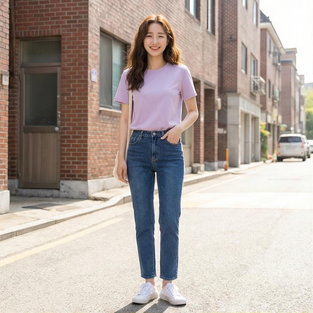 진청 데님 팬츠: 산뜻한 데일리 스타일