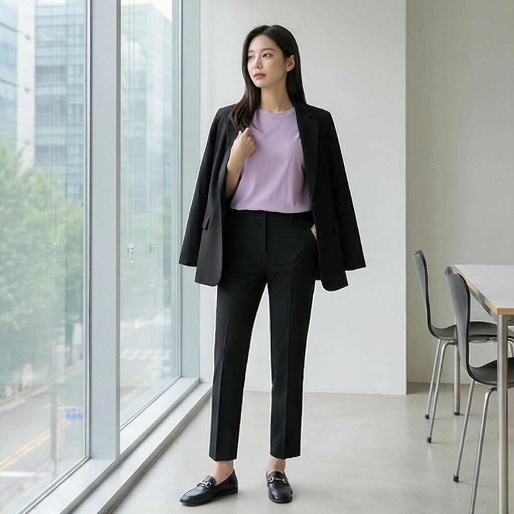검정 슬랙스: 단정한 오피스 룩