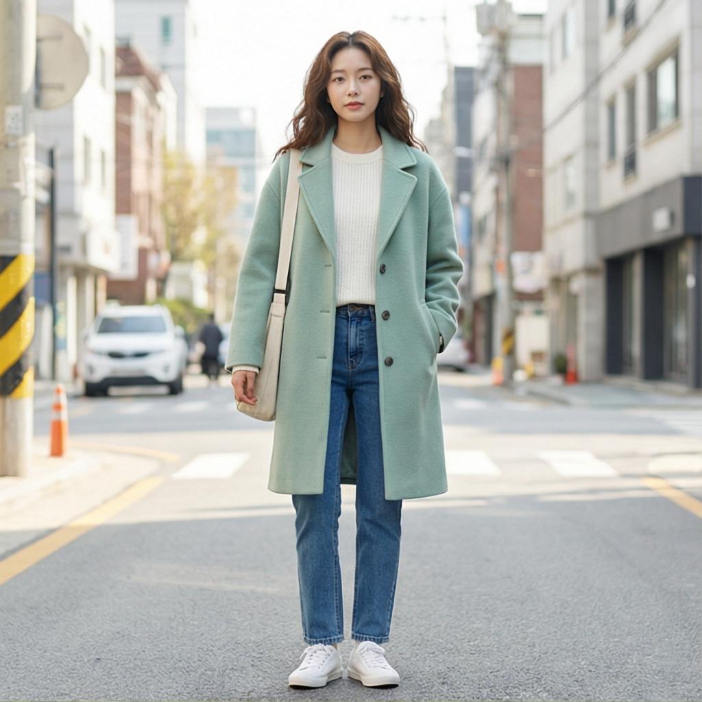 흰색 니트와 청바지: 화사한 데일리룩
