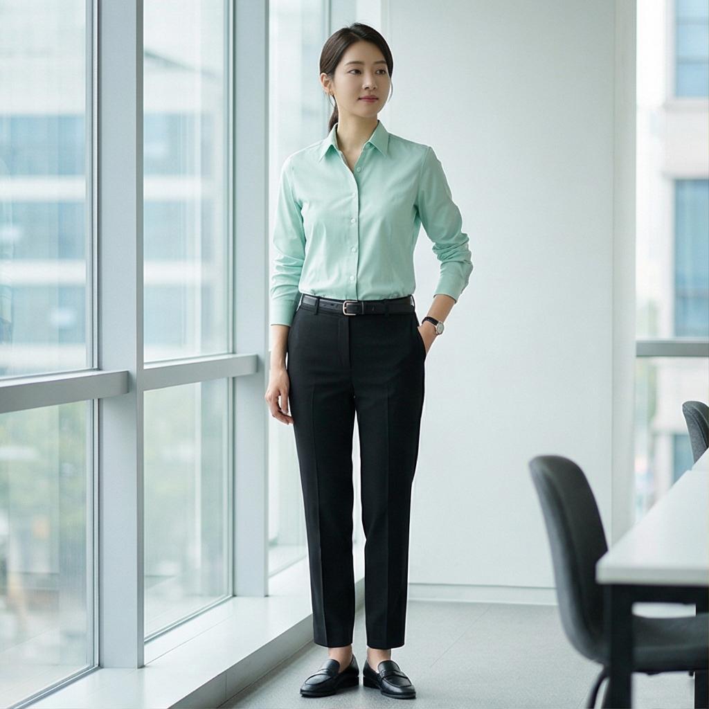 블랙 슬랙스: 단정한 오피스 스타일