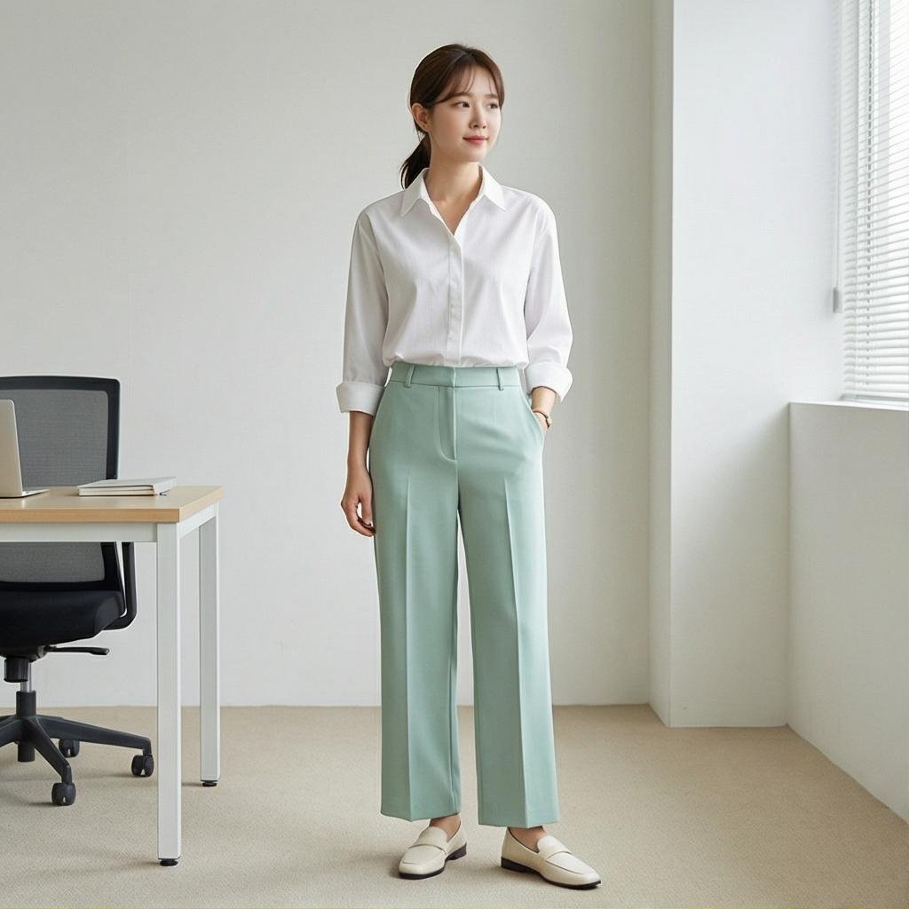 화이트 셔츠: 단정한 오피스룩