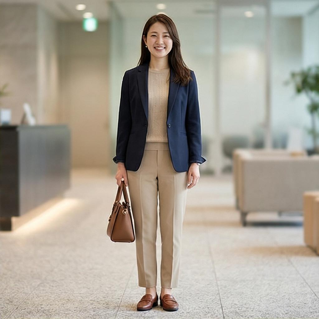 베이지 슬랙스: 부드럽고 단정한 비즈니스 캐주얼 룩