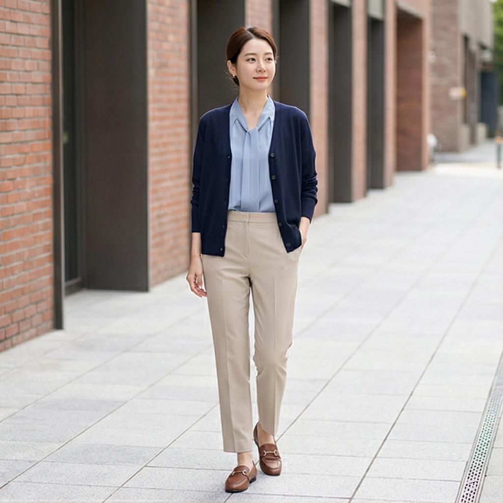베이지색 슬랙스: 단정한 오피스 스타일