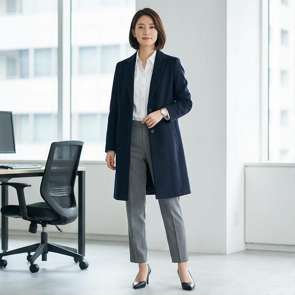 화이트 셔츠 & 슬랙스: 지적인 출근룩