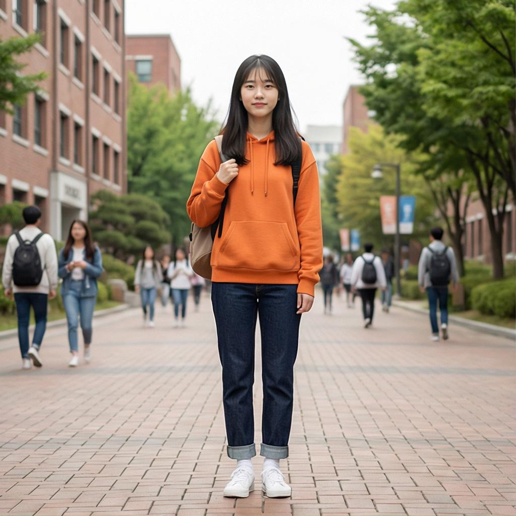 데님 팬츠: 활동적인 캐주얼 캠퍼스 룩