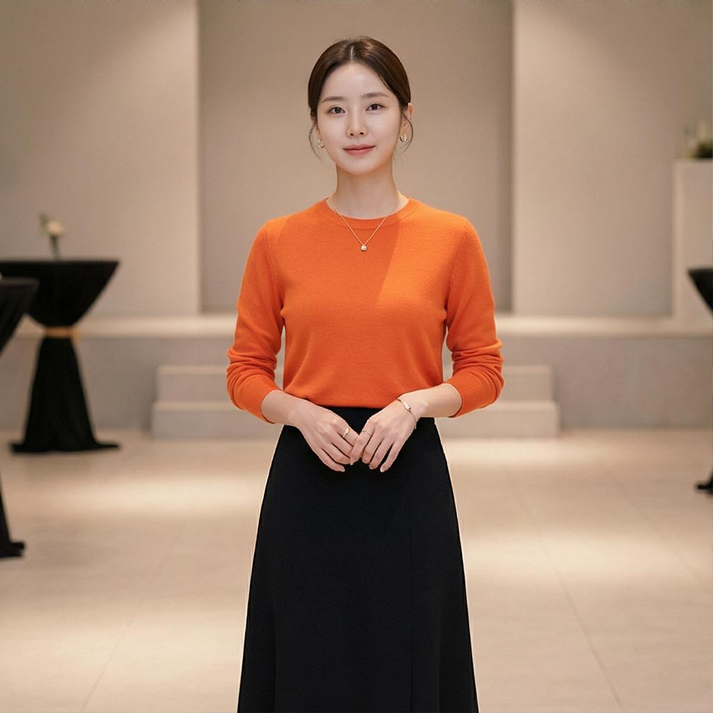 검정색 롱 스커트: 세련된 분위기의 하객 룩