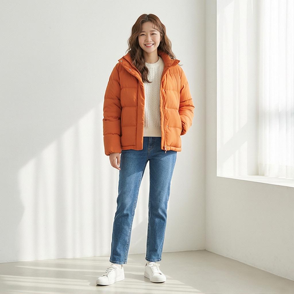 중청 데님 팬츠: 편안한 주말 나들이 룩