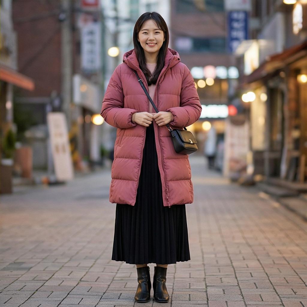 검정 롱 스커트: 차분한 데이트룩