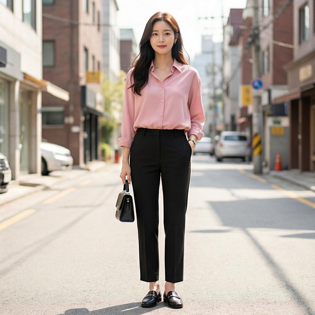 블랙 슬랙스: 단정한 오피스룩
