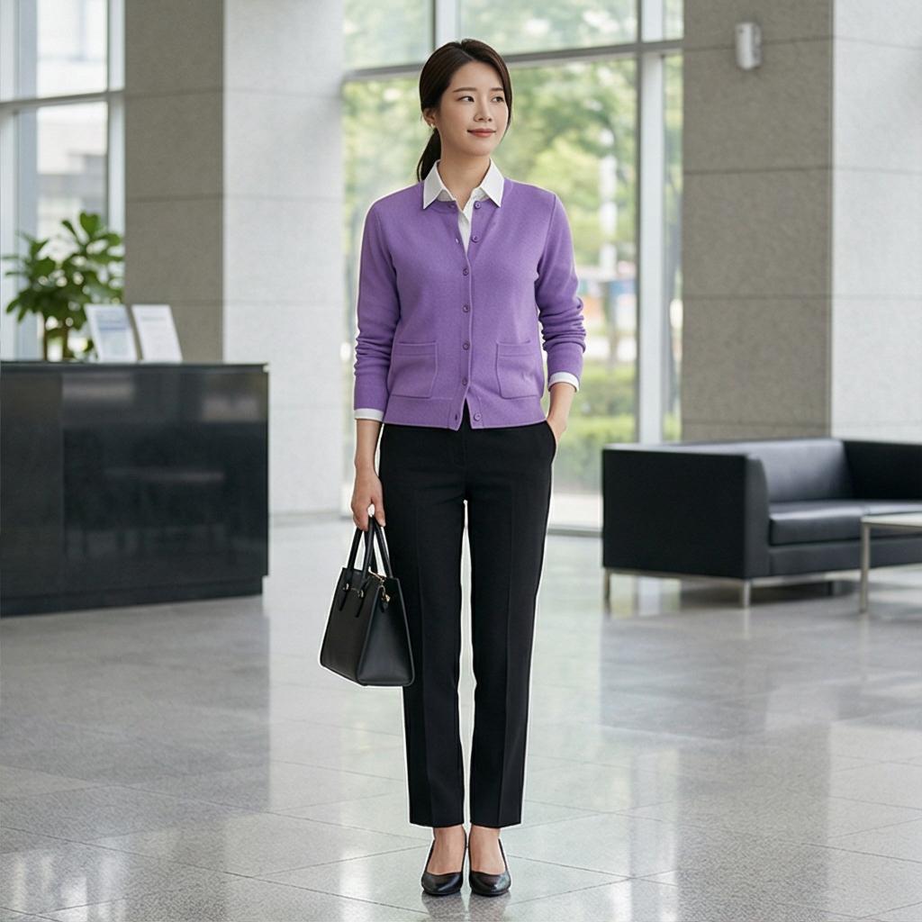 검정 슬랙스 & 셔츠: 차분한 오피스룩