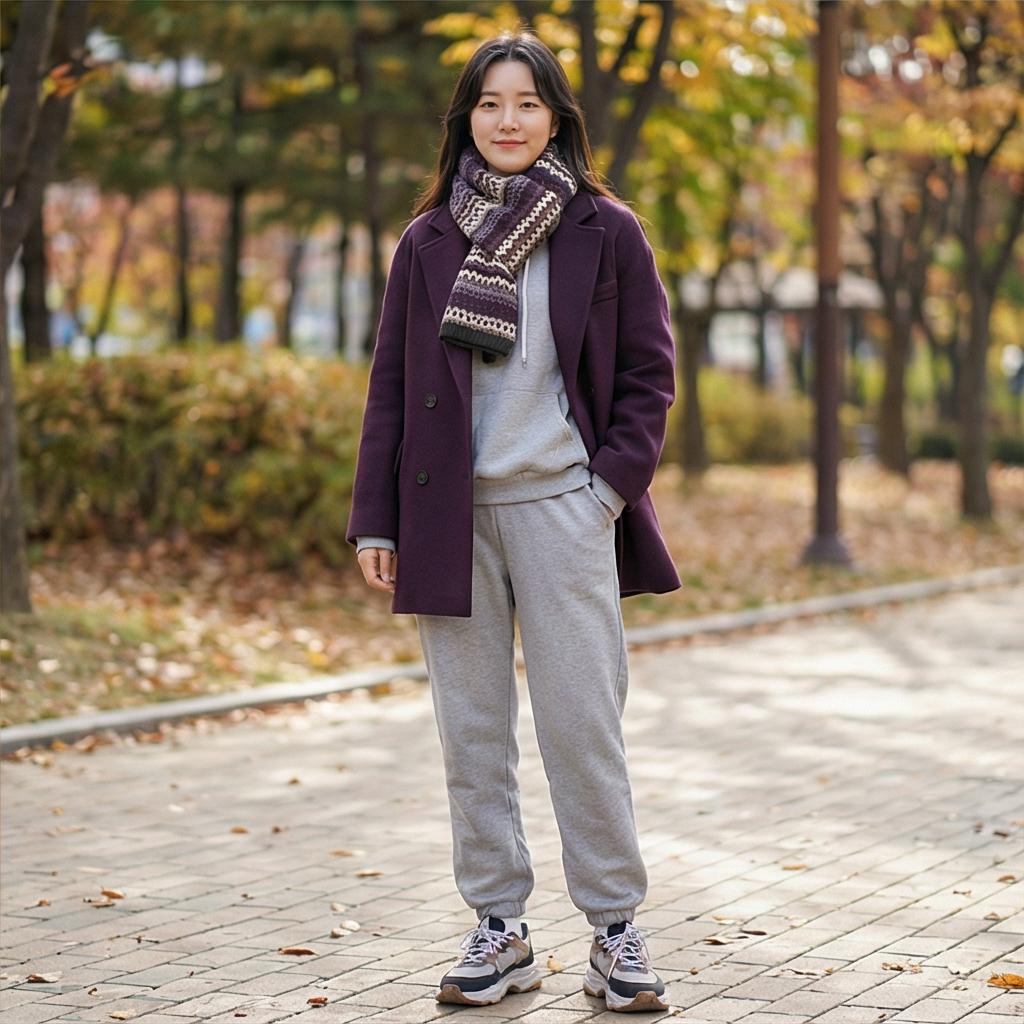 회색 트레이닝 셋업: 감각적인 믹스매치 룩