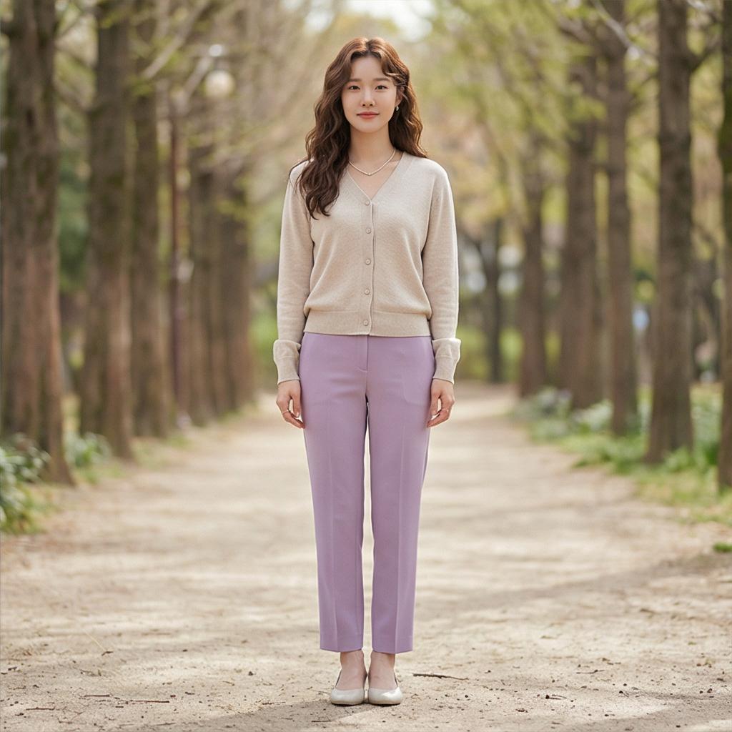 베이지 가디건: 부드러운 데이트 스타일