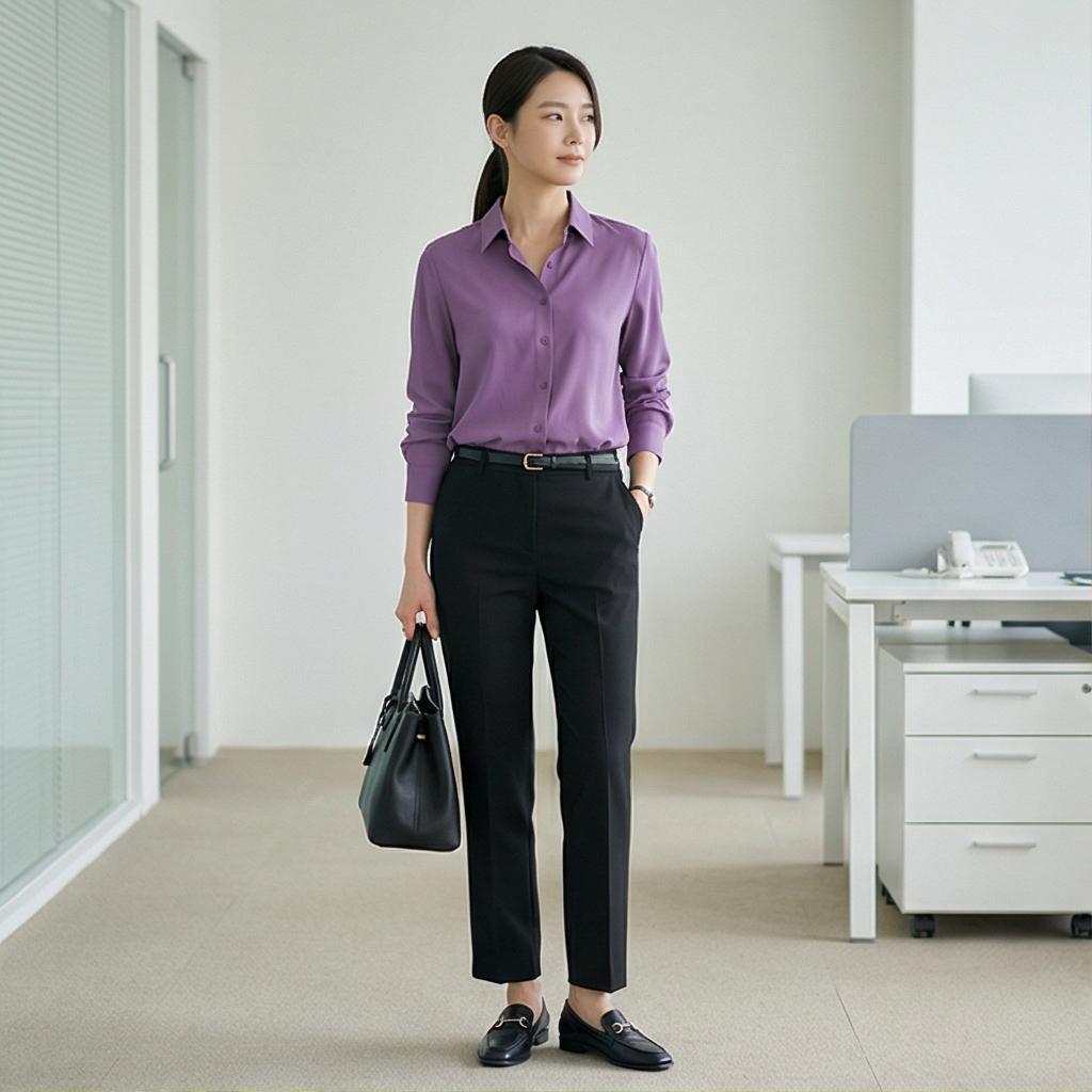 검정 슬랙스: 깔끔한 오피스 룩