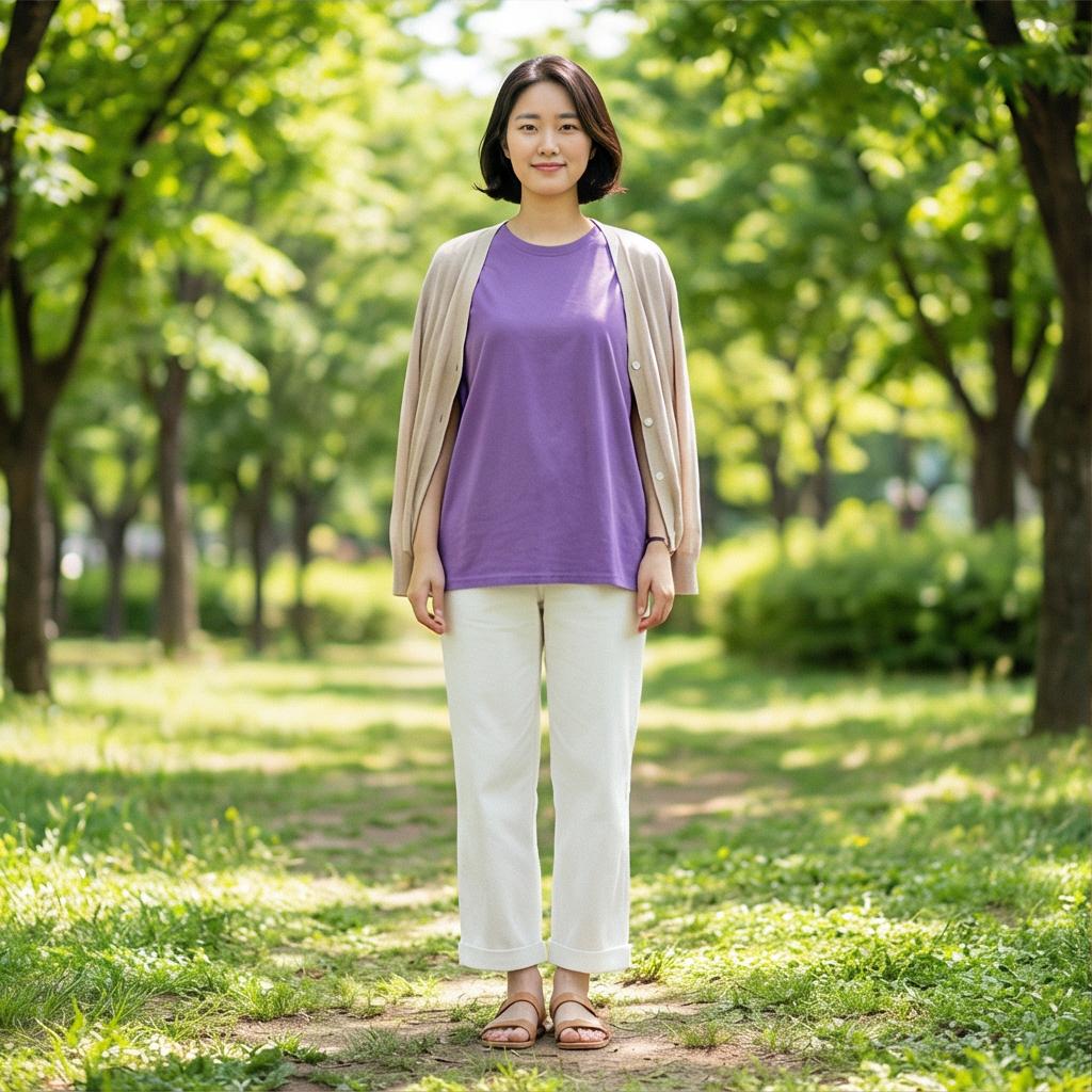 화이트 와이드 팬츠: 산뜻한 나들이 스타일