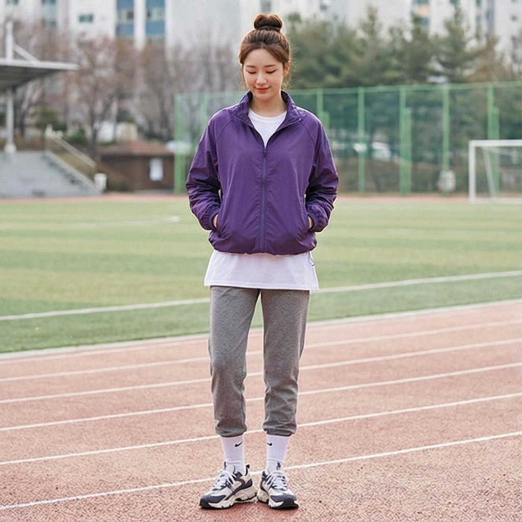 회색 조거 팬츠: 내추럴한 원마일 웨어 룩