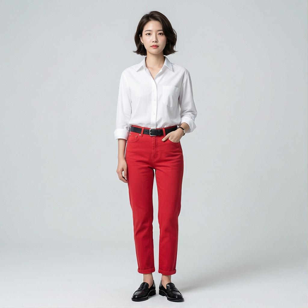 화이트 셔츠와 로퍼: 깔끔한 비즈니스 캐주얼 스타일