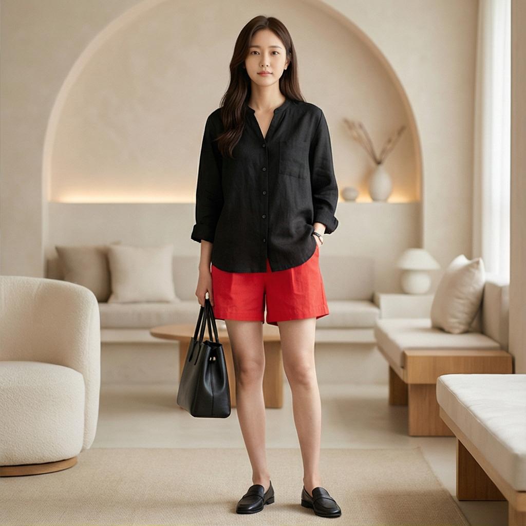 검정색 니트와 블라우스: 세련된 모임 룩