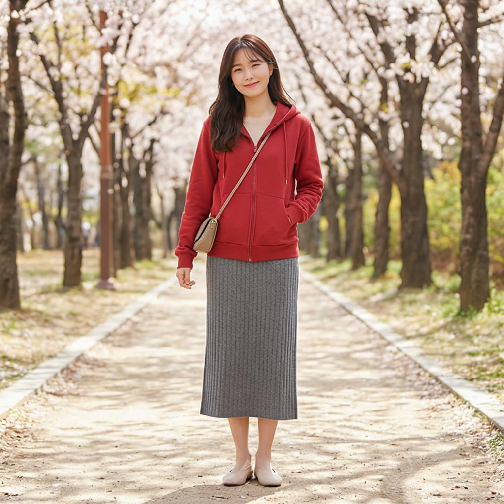 롱 스커트: 편안한 나들이 스타일