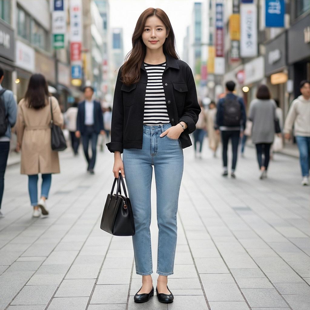 검정색 자켓: 시크하고 모던한 무드