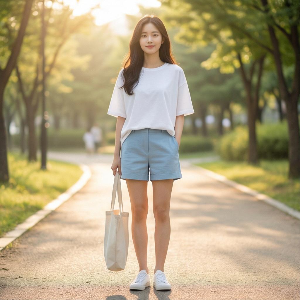 화이트 티셔츠: 실패 없는 클린 데일리 룩