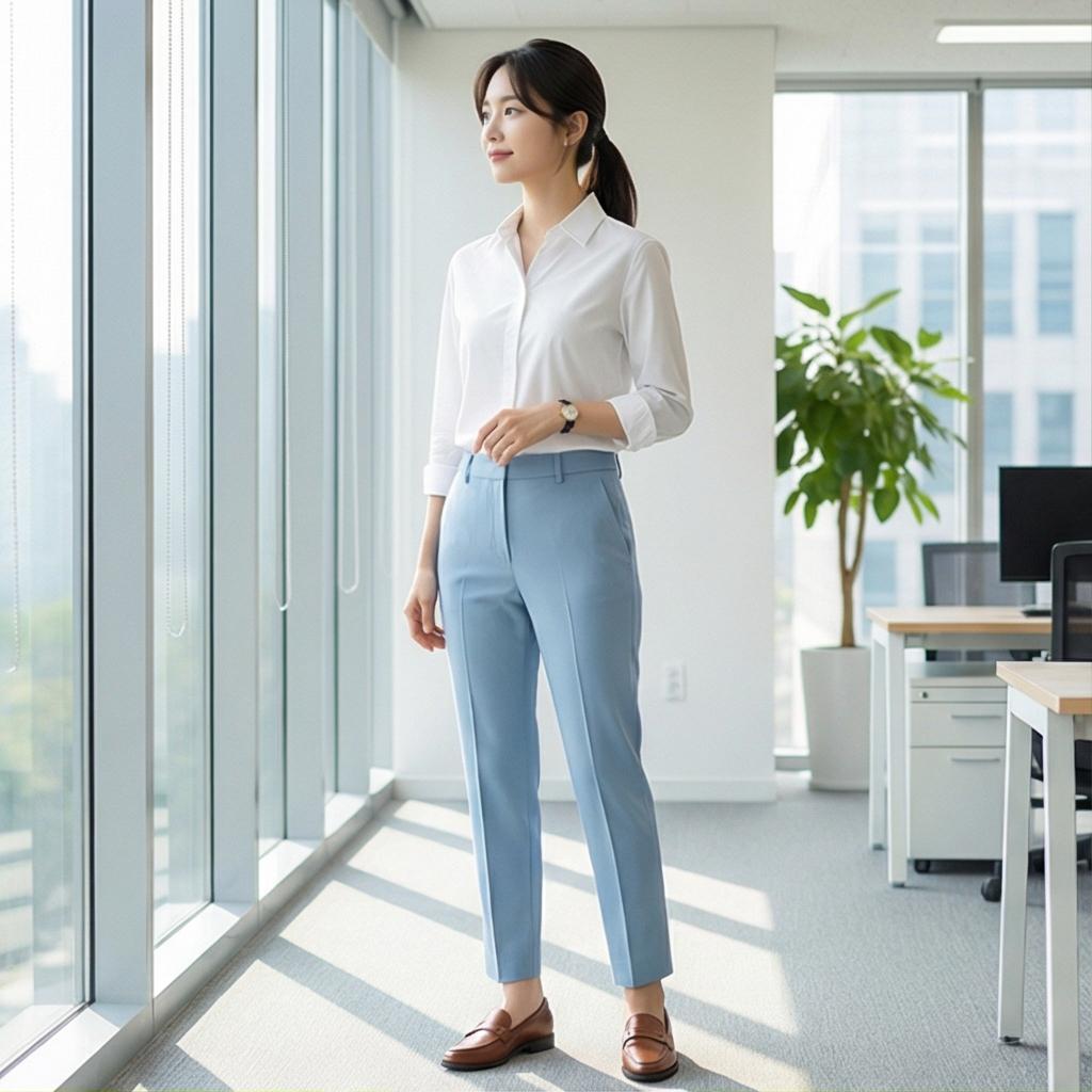 화이트 셔츠: 깔끔하고 단정한 오피스 룩