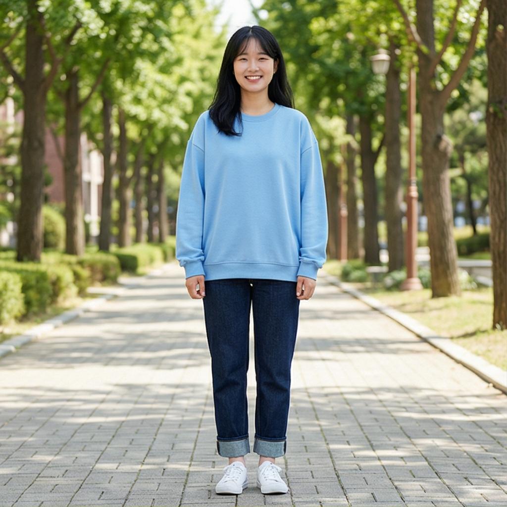 진청 데님 팬츠: 실패 없는 캠퍼스 룩