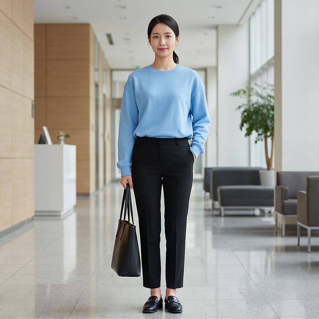 검정 슬랙스: 세련된 무드의 출근 룩