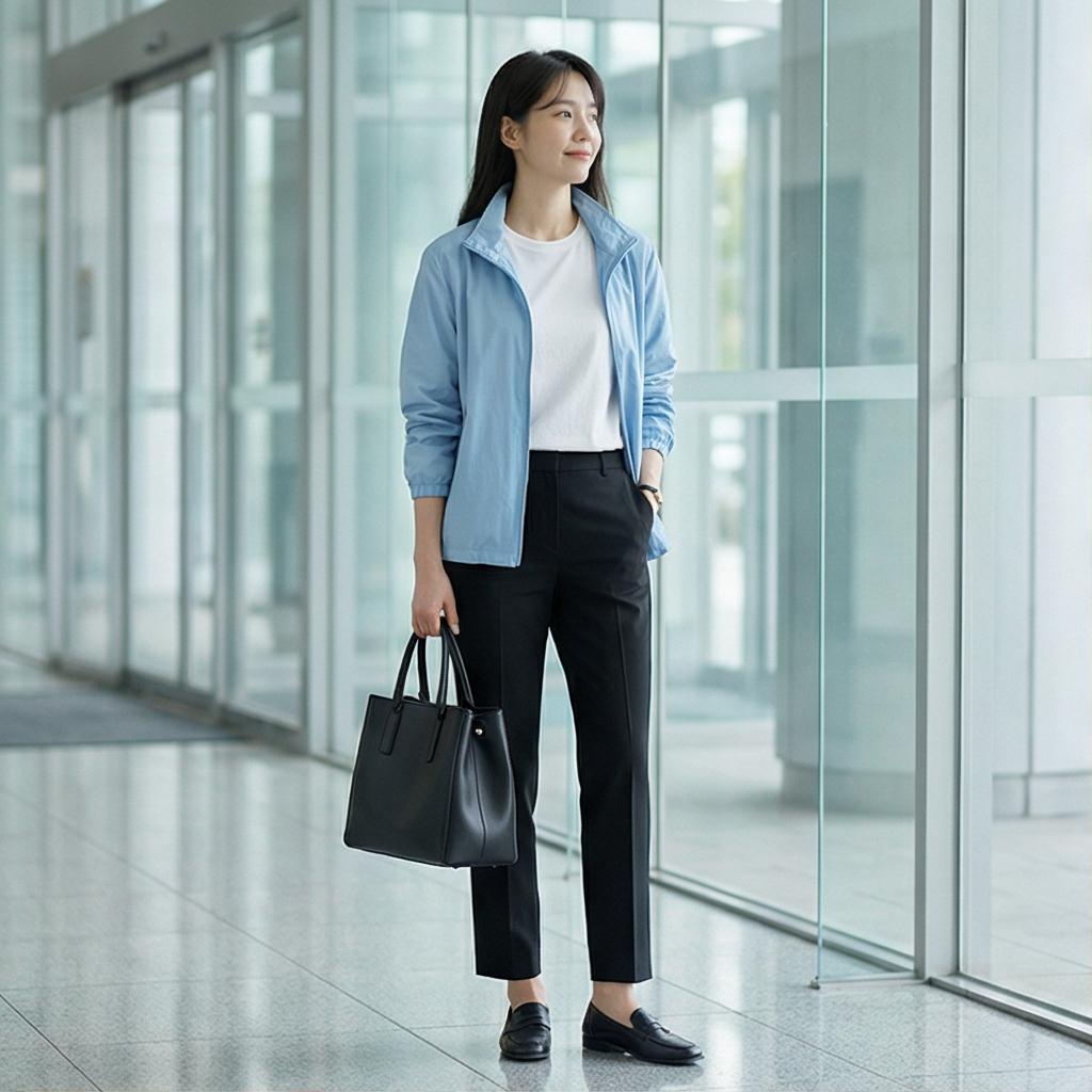 검정 슬랙스: 단정한 출근룩 스타일