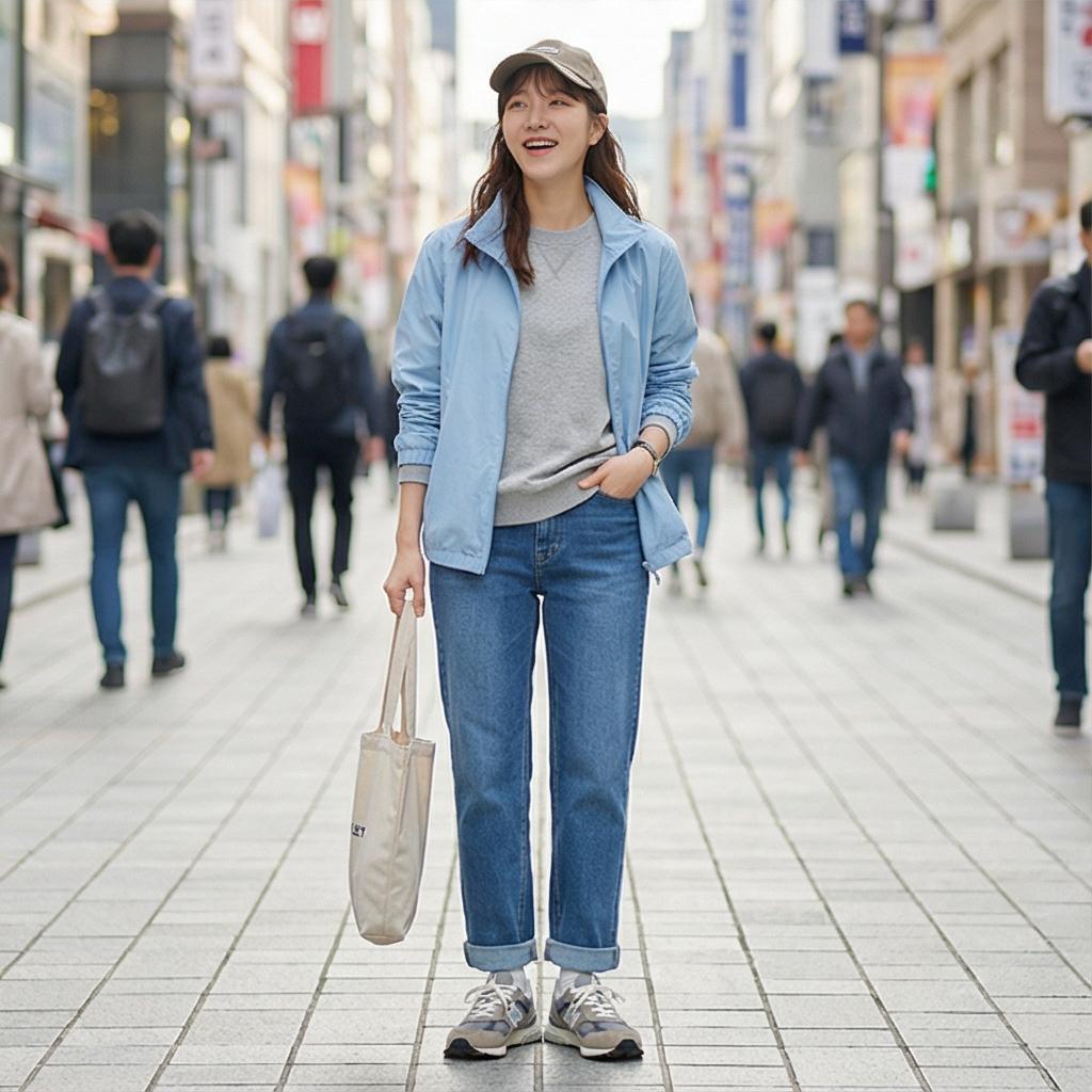 중청 데님 팬츠: 시원한 나들이 스타일