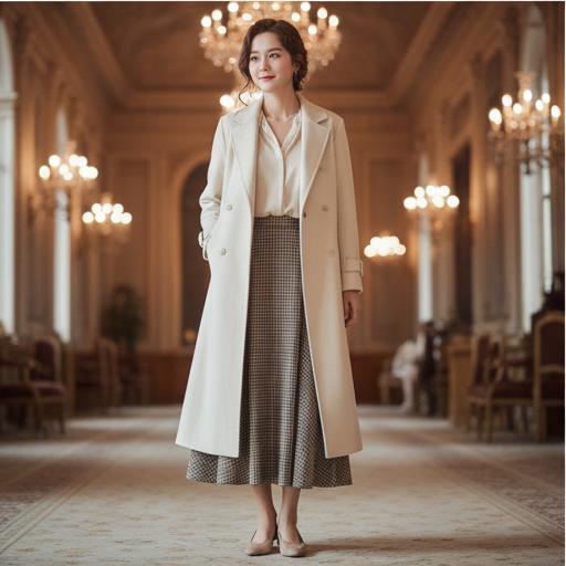 롱 스커트: 차분한 하객 룩