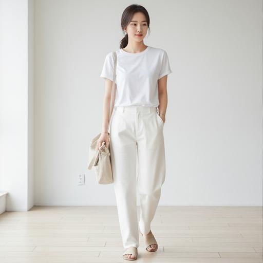 베이직 흰 티셔츠: 데일리 미니멀룩