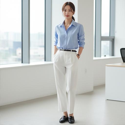 파스텔톤 셔츠: 단정하고 화사한 출근룩
