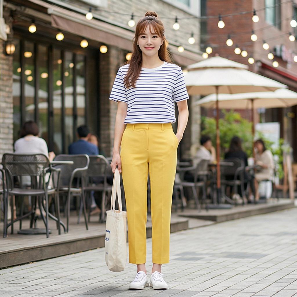 스트라이프 티셔츠: 경쾌한 나들이 스타일