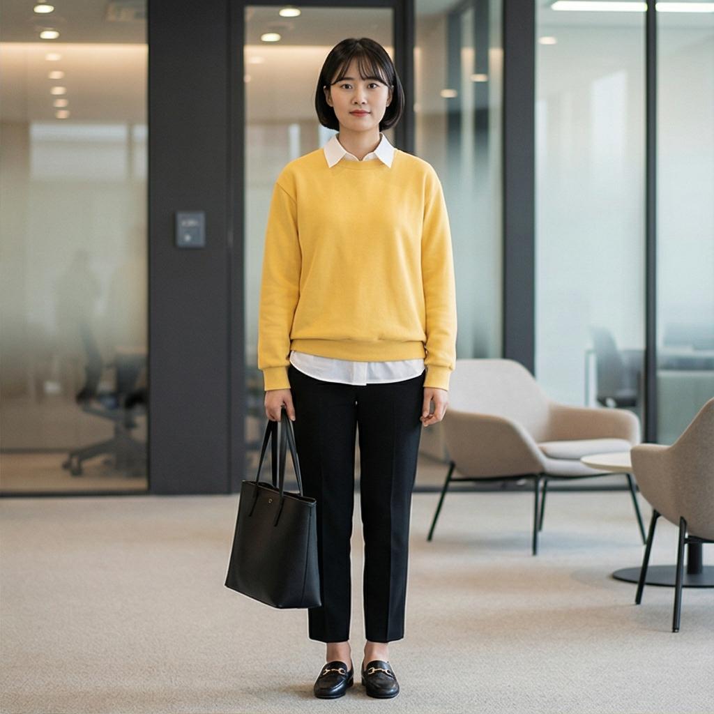 검정 슬랙스 & 셔츠: 단정한 비즈니스 캐주얼 스타일